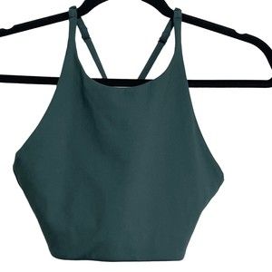 Girlfriend Collective Women's Small Topanga Halter High Neck Green Sports Bra